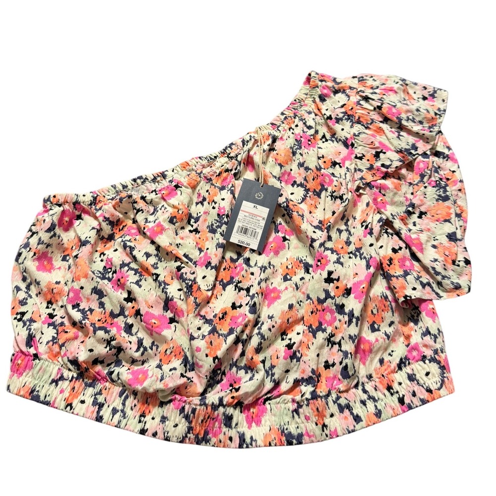 NWT‎ Universal Thread Women's One Shoulder Floral Crop Top XL